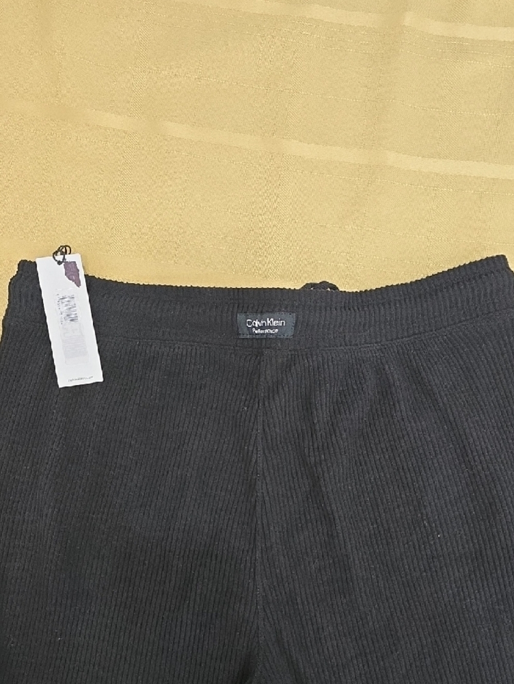 Calvin Klein Black Ribbed Drawstring Joggers - Picture 6 of 7